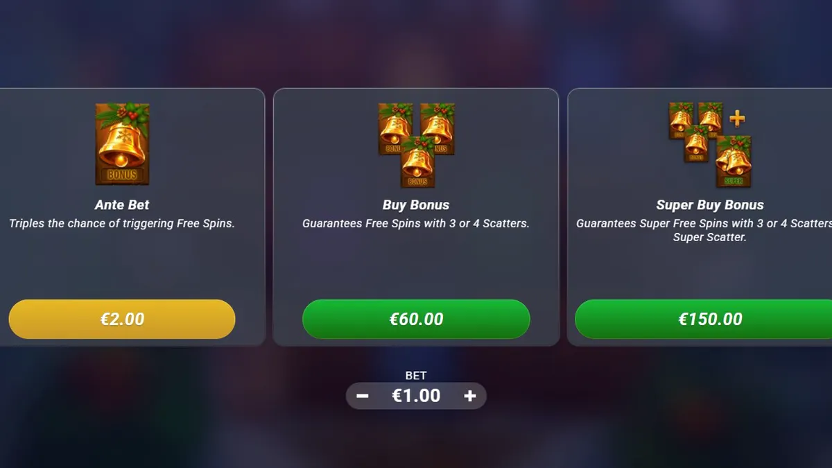 Cenário festivo e invernal do slot Holly com elementos de madeira e luzes
