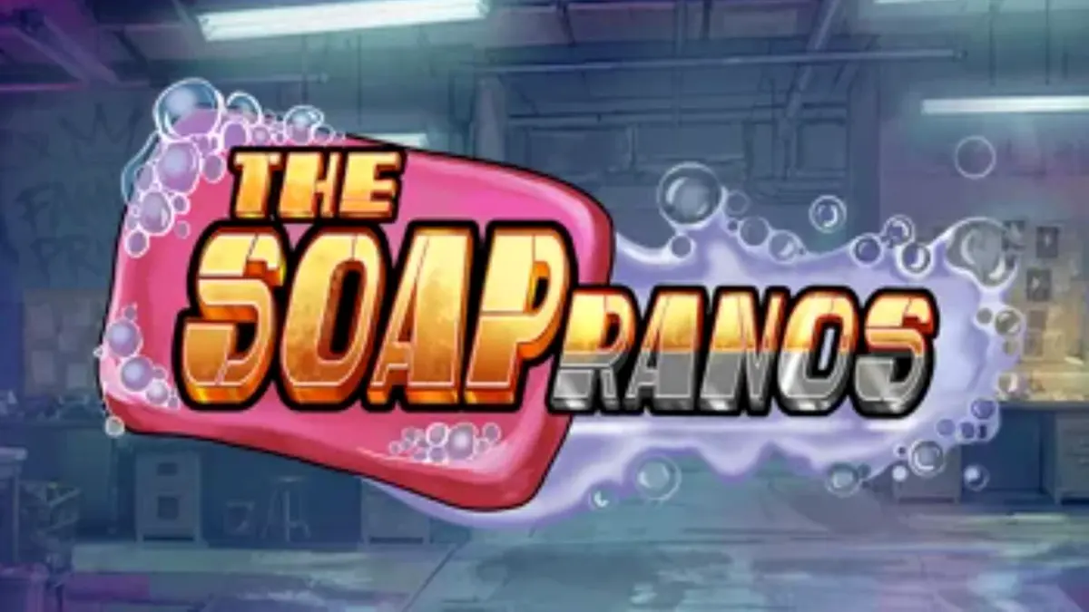 Interface do jogo de slot The Soapranos com tema de lavanderia e máfia